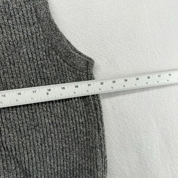 Vintage Eddie Bauer Cardigan Sweater Vest Men's Large Gray Button Ribbed 90s - Picture 6 of 8